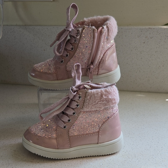 Sugar Other - Sugar Pink Glitter High-Top Sneakers for Kids